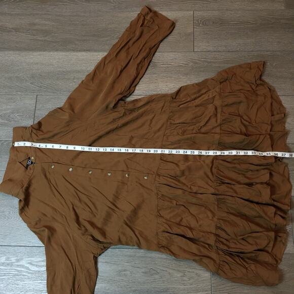 NWT CCX by City Chic Brown Button swing Tunic Dress Plus size 16 - Picture 6 of 8